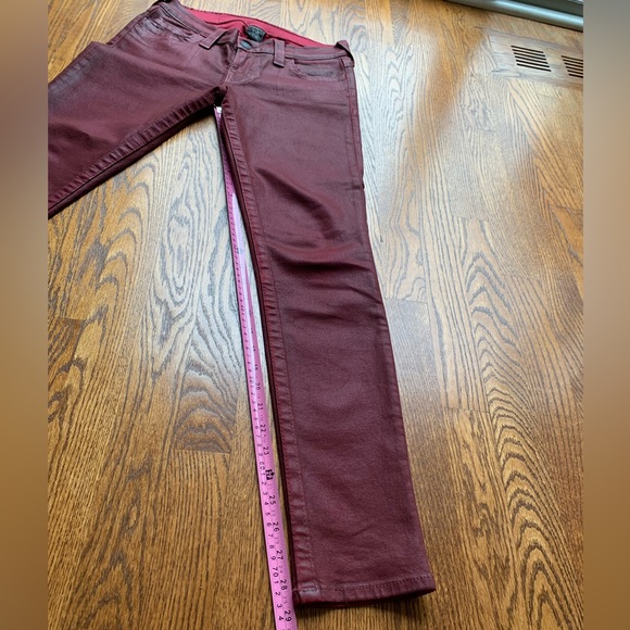 True Religion Skinny Coated Jeans, Dark Red, Size 27 - Picture 11 of 11